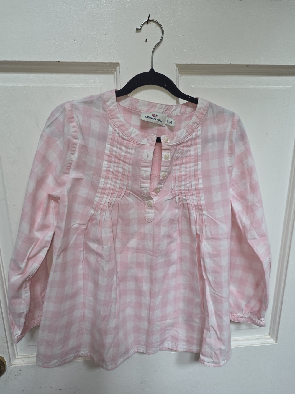 Vineyard Vines Pink Gingham Girls' Tunic Top Size S (7-8)